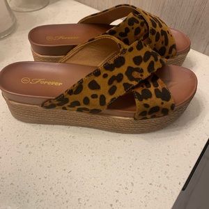 Leopard platform sandals